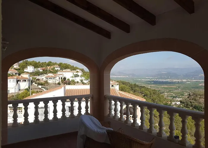 Self Contained, Detached Hillside Villa Near Oliva With Stunning Vistas